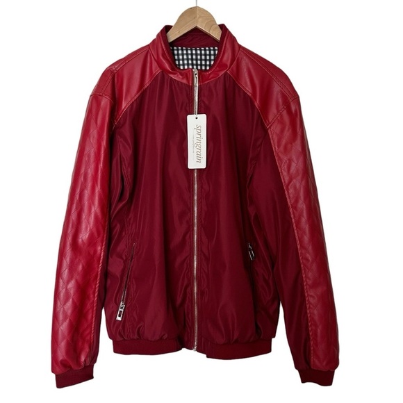 Bomber Style Red Jacket Size Large - Picture 1 of 6